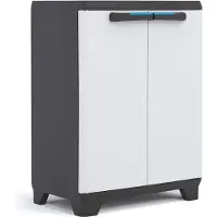 OEM Armoire en plastique avec étagères réglables et portes, idéale pour le garage et l'atelier - 68 x 39 x 90 cm