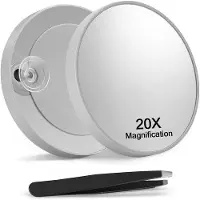 OEM Ensemble miroir de maquillage avec pince oblique, 8,8 cm, gris