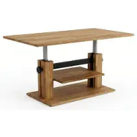 Feldmann-Wohnen Table basse Nagold, table de salon, dimensions 110x62x48-64 cm, hauteur réglable, en chêne huilé, en bois massif