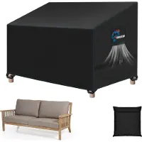 OEM Housse pour banc de jardin - imperméable et résistante aux UV - 1 pièce - noir - polyester 420D - 220 x 100 x 89/61 cm