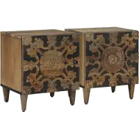 vidaXL Cabinet de chevet 2 pcs Marron 40 x 33,5 x 46 cm