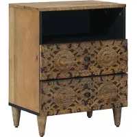 vidaXL Armoire de lit Marron 50 x 33 x 60 cm Bois de mangue massif