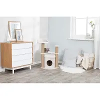 OEM Maisonnette pour chat - Centre d'activités, structure en bois solide avec hamac et jolie maisonnette pour chat