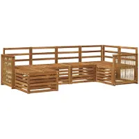 vidaXL Ensemble de salon de jardin 5 pièces en bois d'acacia massif, finition naturelle