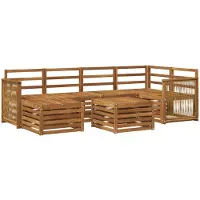 vidaXL Ensemble de salon de jardin 6 pièces en bois d'acacia massif, finition naturelle