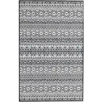 EVOCAMP Tapis d'extérieur 300 x 400 cm, tapis en plastique, résistant aux intempéries pour terrasse, gris-blanc