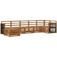 vidaXL Ensemble de salon de jardin 6 pièces en bois d'acacia massif, finition naturelle