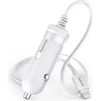 Hama Essential Line - Adaptateur d'alimentation pour voiture - 12 Watt - 2.4 A - Ultra Fast Charge (Lightning) - blanc - pour Apple iPad/iPhone/iPod (Lightning)