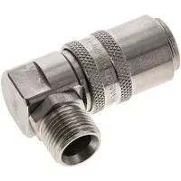Tameson Manchon d'accouplement à air DN 9 en acier inoxydable avec filetage mâle G 3/8 pouce.