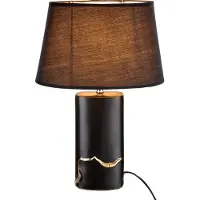 Gilde Tischleuchte, "Creolo", Keramik, schwarz, VE 2, L. 19 cm, B. 30 cm, H. 46 cm 28771 4063387287712