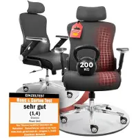 CLOUVOU PowerSeat Noir, Chaise de bureau ergonomique, 100% réglable individuellement, Chaise de bureau 200kg , Chaise d'ordinateur