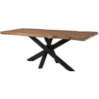 MASSIVMOEBEL24.DE MASSIVMOEBEL24 | Table à manger 200x100x79 en bois de Sheesham teinté gris / pieds Mikado anthracite mat FREEFORM 5