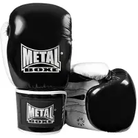 Metal Boxe Gants De Boxe Cuir Sparring - Noir / Blanc