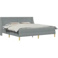 vidaXL Sommier avec matelas Gris clair 200 x 200 cm Polyester