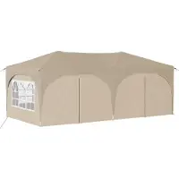 vidaXL Tente de réception pliable 575 x 288 x 245 cm, tissu Oxford crème