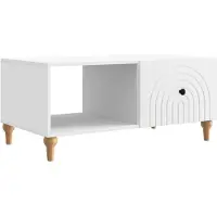 Syfax Table basse Blanc 90 x 50 x 40 cm Bois d'ingénierie