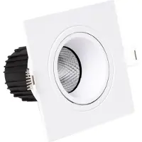 LEDKIA Downlight Carré Inclinable Led 7w Dimmable Coupe Ø 75 Mm 2700k Blanc Blanc Chaud