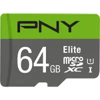 PNY Technologies P-SDUX64U185GW-GE SD MicroSD XC Card 64GB Elite CL.10 U1 retail