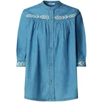 Pepe Jeans pour femme. PL3051432 Livia Chemise brodée en denim bleu (M), Casuel, Coton, Manche longue