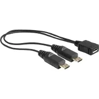 DeLOCK Câble : prise USB micro-B vers 2 connecteurs USB micro-B, 20,5 cm