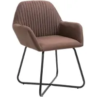 Syfax Chaises à manger lot de 4 marron tissu