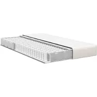 vidaXL Matelas de Lit avec matelas Crème 120 x 200 cm tissu