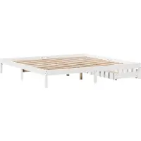 vidaXL Lit en bois massif sans matelas Blanc 200x200 cm pin