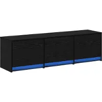 vidaXL Meuble TV Noir aspect chêne 140 x 34 x 40 cm Matériau dérivé du bois