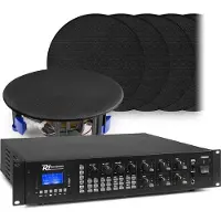 Power Dynamics Bluetooth geluidsinstallatie van - 12 zwarte plafondspeakers + 360W versterker (Passif), Haut-parleur PA, Noir
