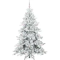 vidaXL Sapin de Noël Artificiel à Branches Articulées Blanc 210 cm PVC