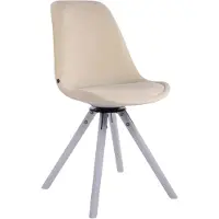 CLP Chaise de salle à manger Troyes Velours Rond blanc