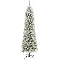 vidaXL Sapin de Noël artificiel Blanc 240 cm PVC, métal et plastique