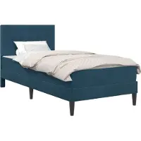 vidaXL Lit avec matelas et tête de lit, bleu, 80 x 200 cm, velours