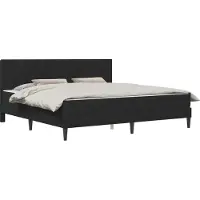 vidaXL Lit avec matelas et tête de lit, noir, 200 x 200 cm, velours