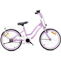 Sun baby Vélo pour enfant Heart Bike 20 pouces pour fille, vélo pour enfants à partir de 6 ans, 1 vitesse, freins V-Brake, porte-bagages, catadioptres (violet, 20 pouces)