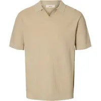 Selected Mattis Short Sleeve Polo Beige L Homme