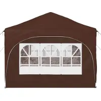 vidaXL Tente de réception pliable 575 x 288 x 245 cm, tissu Oxford marron