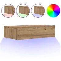 vidaXL Armoire TV avec lampes LED Chêne Artisan 60x35x15,5 cm