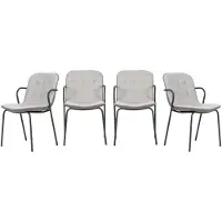 CALICOSY - Lot de 4 Chaises en tissu avec pieds en métal H81 cm - ZÉLIE
