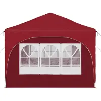 vidaXL Tente de réception pliable 575 x 288 x 245 cm, rouge bordeaux, tissu Oxford