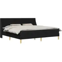 vidaXL Sommier avec matelas Noir 180 x 200 cm Polyester