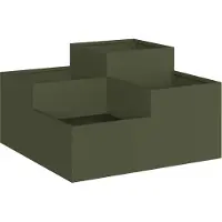 vidaXL Pot de fleurs de jardin vert olive 100 x 100 x 48 cm acier