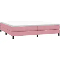vidaXL Lit boxspring sans matelas rose 200x220 cm velours