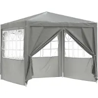 vidaXL Tente de réception 250 x 250 x 240 cm, gris clair, PE et acier