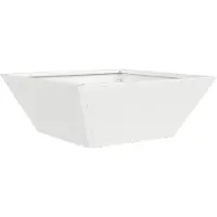 vidaXL Cache-pot de jardin Blanc 40 x 40 x 15 cm Acier laminé à froid