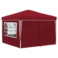 vidaXL Tente de réception pliable 288 x 288 x 245 cm, rouge bordeaux, tissu Oxford