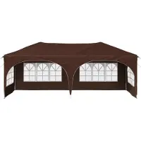 vidaXL Tente de réception pliable 575 x 288 x 245 cm, tissu Oxford marron