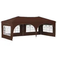 vidaXL Tente de réception pliable 575 x 288 x 245 cm, tissu Oxford marron
