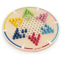 Janod Jeu de société « Dames chinoises » : jouet en bois, jeu classique pour enfants