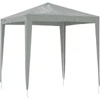 vidaXL Tente de réception 200 x 200 x 240 cm, gris clair, PE et acier